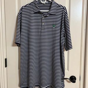 Peter Millar Blue Striped Men’s Polo Size XL GOLF Spring Summer Outdoor